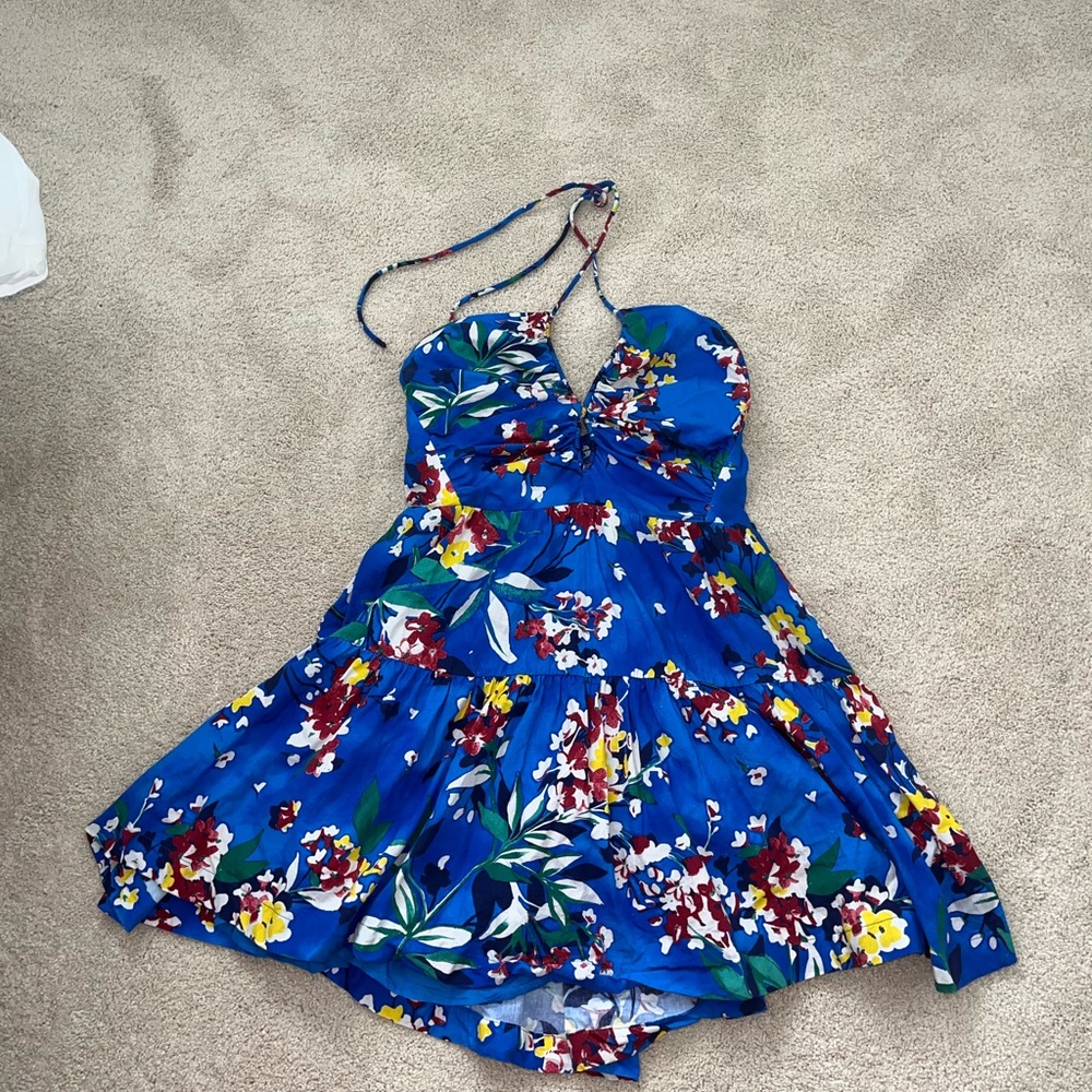 Anthropologie blue mini dress